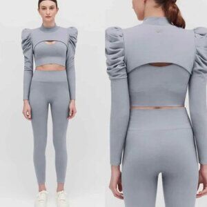 Cuyana Stretch High‎ Waist Leggings  Size S / M Steel Gray Active Yoga